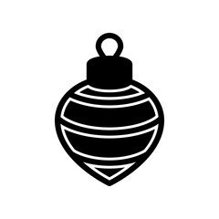 Minimalist Christmas Ornament Icon. Classic Bauble Ball for Holiday Decor and Design