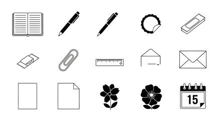 Office supplies and stationery items.