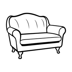 vector clip art sofa on white background for web and graphic design