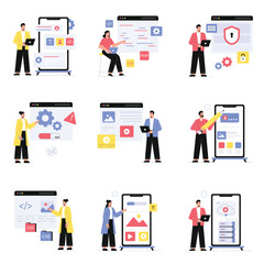 Development Vector Flat Illustration Set 1