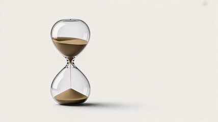 Minimal hourglass symbolizing time passing on neutral background
