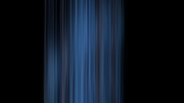 Vertical blue light lines on black background in abstract glowing animation
