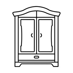 vector clip art wardrobe on white background for web and graphic design
