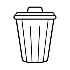vector clip art wastebasket on white background for web and graphic design