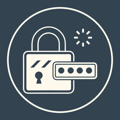 Password Security Login Protection Glyph Vector Icon 