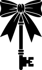 vintage antique key silhouette vector illustration