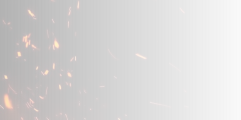 Tiny sparks glow brightly as they float in darkness. Flames flicker unpredictably with dynamic energy. Smoke curls softly, adding depth to the scene. 