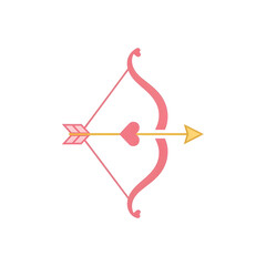 Fototapeta premium Cupid's Bow and Arrow isolated on transparent background