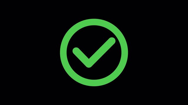 Animated green checkmark confirmation symbol