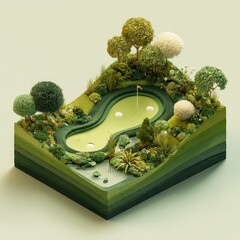 Diorama of Miniature Golf Course