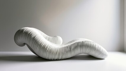 White wavy curved seating arrangement