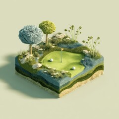 Isometric Golf Diorama