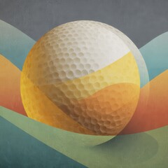 Textured Sphere with Layered Abstract Shapes