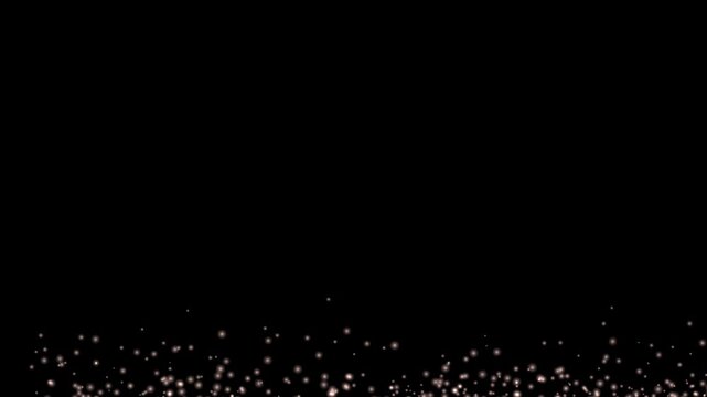 Glowing particles floating upward on dark background in minimal animation
