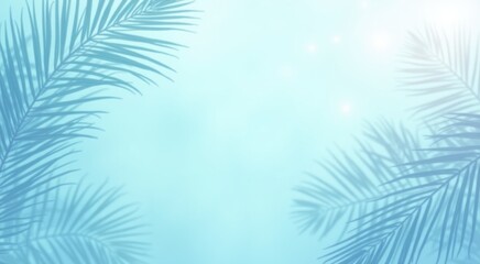 Obraz premium Palm tree branch with the sun shining through the leaves plant background copy space