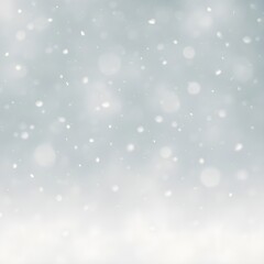Fototapeta premium White Falling Snowflakes and Bokeh on Light Blue Winter Background