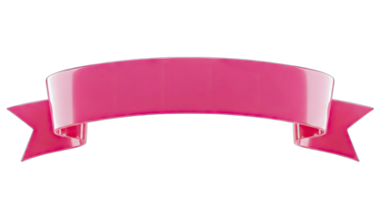 Pink Ribbon Banner Isolated on White Background