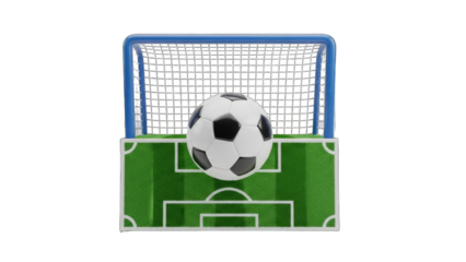 Soccer Ball in Goal: Sports Concept