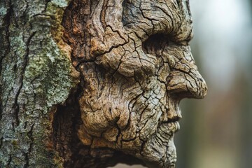 Obraz premium Face in a Tree