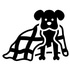 Dog in Blanket Icon