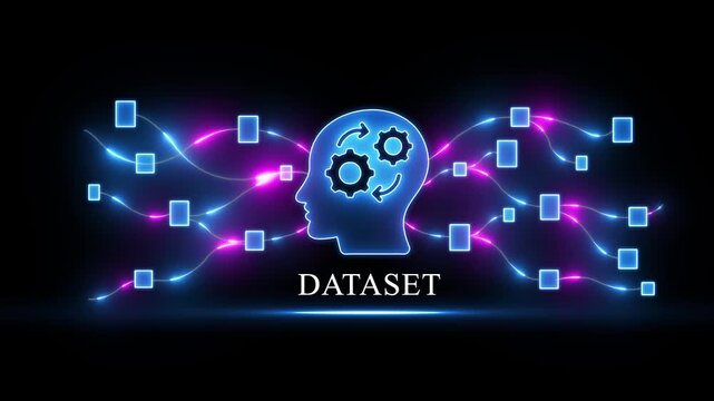 Futuristic A I Brain Concept with Data Processing and Neural Network Visualization for Technology and Innovation Projects