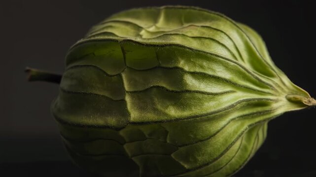 Macro Green Husk on Walnut Shell