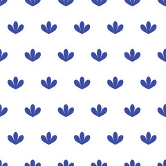 Abstract vector seamless pattern with blue decorative elements