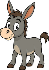 Cute donkey cartoon illustration