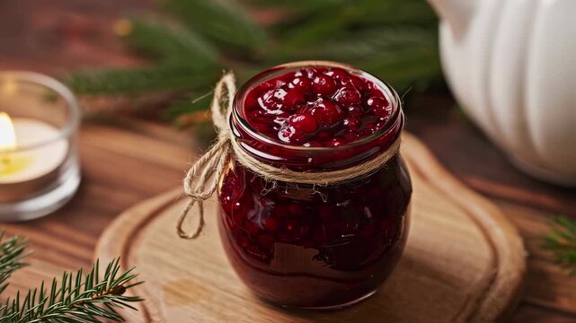 Cranberry Sauce Jar on Board