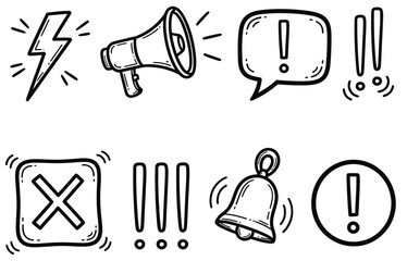 Collection of attention grabbing icons and symbols