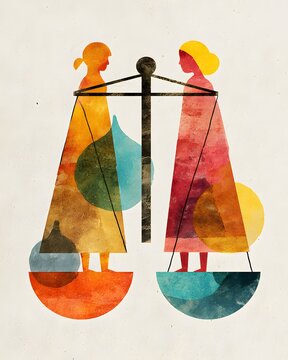 Illustration symbolizing equality growth and opportunity for women