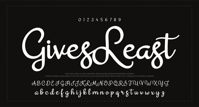 Elegant Script Font Alphabet Typography. Signature Font Calligraphy Logotype Script Brush Font Type Font lettering handwritten