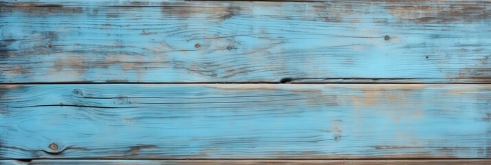 A rustic wooden surface painted in a vibrant blue, featuring natural wood grain, textures, and a weathered appearance.