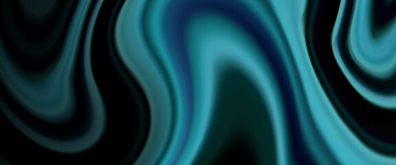 Abstract vector background with smooth flowing waves in teal and black tones, creating a modern, elegant, and futuristic liquid gradient design.