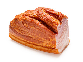 smoked pork close-up on a white isolated background