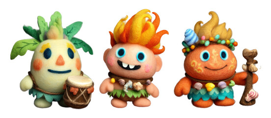 Colorful Felt Characters for Festival and Celebration Art Display