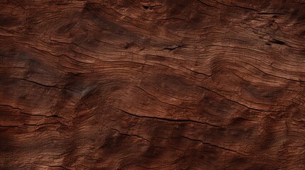 Obraz premium A close-up of textured wood grain displaying rich brown tones and intricate patterns, evoking a natural and organic aesthetic.