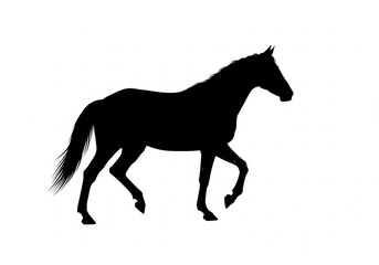 horse silhouette isolated on white