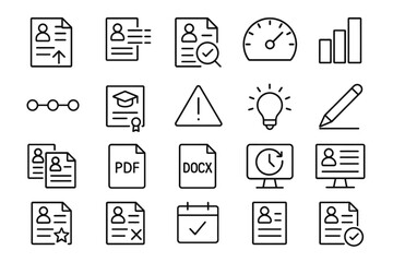 Minimalist icon set for business and office applications