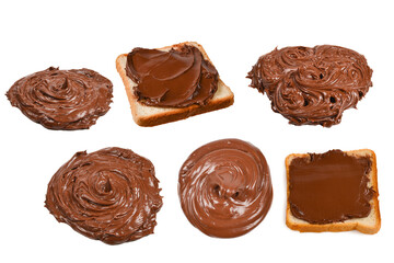 Chocolate cream isolated on white background.