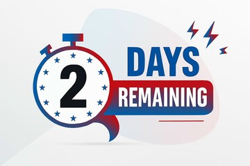 Graphic illustration of a countdown timer indicating two days remaining