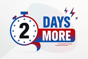 Graphic illustration of a countdown timer indicating two days more 