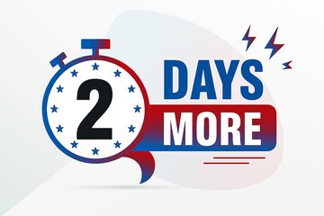 Graphic illustration of a countdown timer indicating two days more remaining