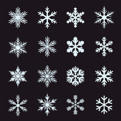 Snowflake outline collection. Logo and graphic elements for marketing and corporate design.