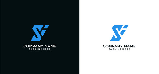 Initial letter is or si logo vector design template