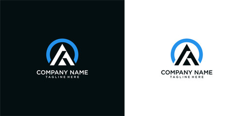 letter ao geometric line arrow up logo vector