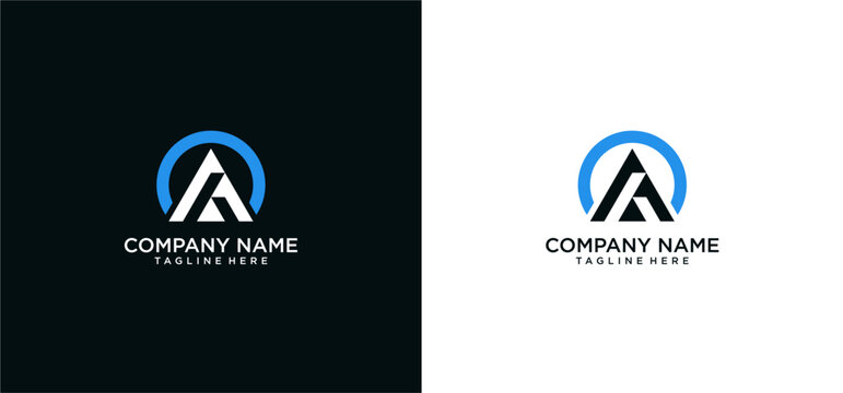 letter ao geometric line arrow up logo vector