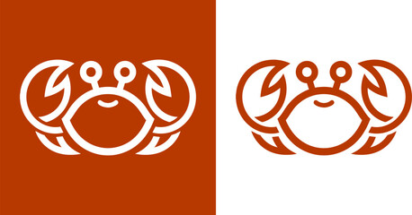 Abstract line art of two identical stylized crabs on contrasting backgrounds, representing duality and simplicity in design © Dhani