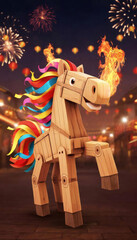 red fire horse 2026- chinese zodiac new year illustration	