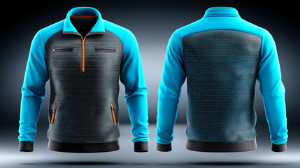 Blue and Black Quarter Zip Jacket